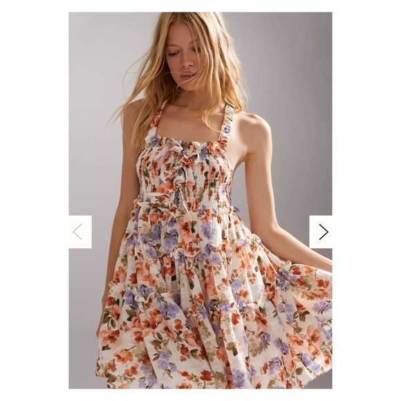 En Saison x Anthropologie Floral Bow Front Tiered Mini Dress NWT Women’s XS - Picture 6 of 14